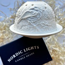 Litophane - Nordic Lights Candle Shade  ❤ Lampion z delikatnej biskwitowej porcelany  ❤ Nowy