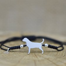Rottweiler - bransoletka z psem, srebro próby 925