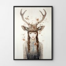 Ilustracja plakat Dziewczyna z lasu A4