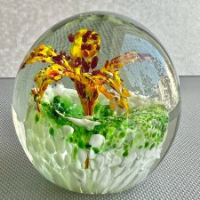 Wyjątkowy!!! Vintage Murano Glass Flower Paperweight ❀ڿڰۣ❀ Art Glass ❀ڿڰۣ❀ Przycisk do papieru