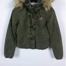 Hollister kurtka na kożuszku bawełna khaki / XS