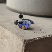 Kolczyki Mini Polne Kwiaty - Fiolet i Ochra