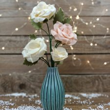 Bukiet kremowych róż; kwiaty z filcu, handmade