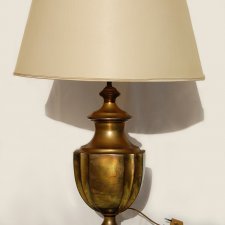 Klasyczna, mosiężna lampa stołowa, klasycyzm, mosiądz, antyk, Szwajcaria