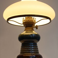 Lampa stołowa, ceramiczna, Polmo Wałbrzych, PRL, vintage