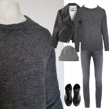 Szary sweter VERO MODA z dodatkiem wełny i alpaki S M L Hv151