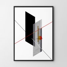 Plakat Geometria biało-szary - format A4