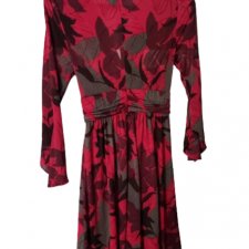 ZARA Czerwona Burgundowa Sukienka Floral