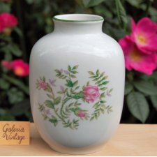 Porcelana Ćmielów, wazon, róże, kwiaty, vintage