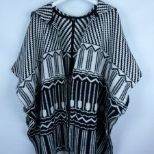 F&F sweter oversize ponczo z kapturem / L
