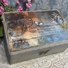 Pudełko na drobiazgi, skrzynka ręcznie malowana, prezent na dzień matki