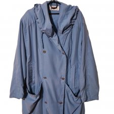 Długa lekka błękitna kurtka vintage oversize