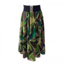 Maxi spódnica zielono-brązowa