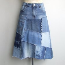 jeansowa spódnica patchwork
