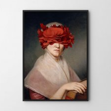 Plakat Lady Papaver  A4 - kwiaty kobieta portret