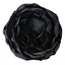 Duża czarna broszka kwiatek kwiat 12cm