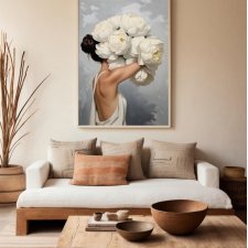 Plakat Dziewczyna kobieta portret kwiaty - format 61x91 cm