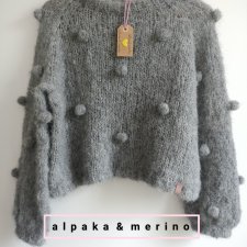 Sweter z bąblami z alpaki & merino