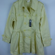 Lumineux damski płaszcz z paskiem jasny żółty / T4 - XL z metką