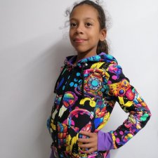 Bluza dziecięca (dziewczynka/ chłopiec)z kapturem ROLKI fiolet