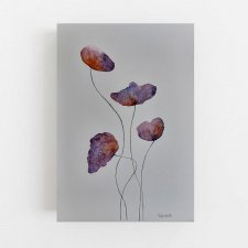 Fioletowe  kwiatki - akwarela