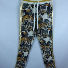 G-Style USA męskie spodnie dres złoty lampas kwiaty tygrys / S