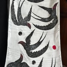 Silk  Hand painted - JEDYNY TAKI - jedwabny szal ręcznie malowany