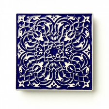 dekor LARGO ciemnoniebieski z efektem drobnych kropek