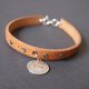 Bransoletka sk�rzana, natural + Swarovski