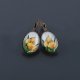 kolczyki TULIPANY, z obrazkiem, 13 mm x 18 mm