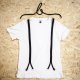 T-SHIRT SUSPENDER TEE UNISEX  biały