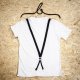 T-SHIRT SUSPENDER TEE UNISEX  biały