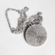 CLASSIC GREY elegancki naszyjnik duży medalion na łańcuszku szary srebrny