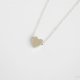 Rhodium Plated Matt Heart Necklace