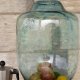 Szklane naczynie wazon turkusowy BEE