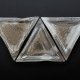 TALERZ TRÓJKĄT SZKLANY SREBRO 23 X 23 X 23 CM