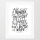 Plakat cytat Joan Collins - WINO - WINE --A3