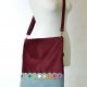 Bordowa torba na ramię składana z Kolorowymi Kropkami