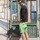 Button drill short pants krótkie spodenki zielone