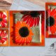 Szklana prostokątna patera Kwiaty Czerwone 35 x 19 cm