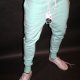SPODNIE BUTTON LONG PANTS miętowe