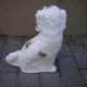 ogromny 32 cm wysokości porcelanowy pies sygnowany, bogato zdobiony