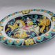 parrini  Big Ceramica Artistica autorska duża 32 x 27,5 patera ręcznie zdobiona