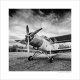 Plakat 50x50 cm FOTO - Samoloty - silnik czarno-biały_06