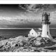 Plakat 70x100cm FOTO - Krajobrazy czarno-biały_06 Latarnia morska
