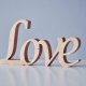 Drewniany napis "Love", ślubny, dekoracja ślubna na weselny stół, stojący, bukowy