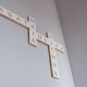Drewniana krzyżówka, kwadratowe literki, typu scrabble przyklejane na ścianę, z drewna dekoracja ścienna, boho