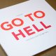 "Go to hell" Kartka