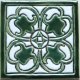 Dekory Italy, kafle z zielonym wzorem ręcznie malowane