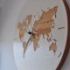 Drewniany zegar "world" mapa świata, 40cm, drewniana dekoracja, duży zegar ścienny dla podróżnika